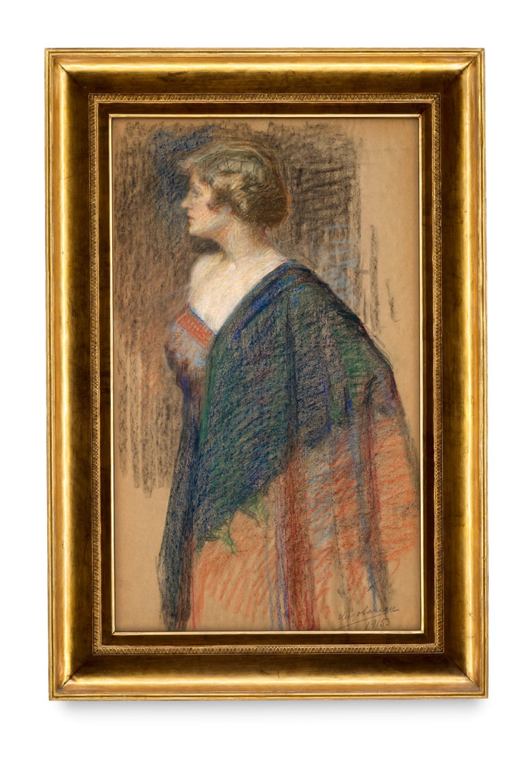 Larsen, Hugo Valdemar Dame in Abendrobe. 1915. Pastell auf Velin. 58 x 35,5 cm. Signiert und (1 of 1)