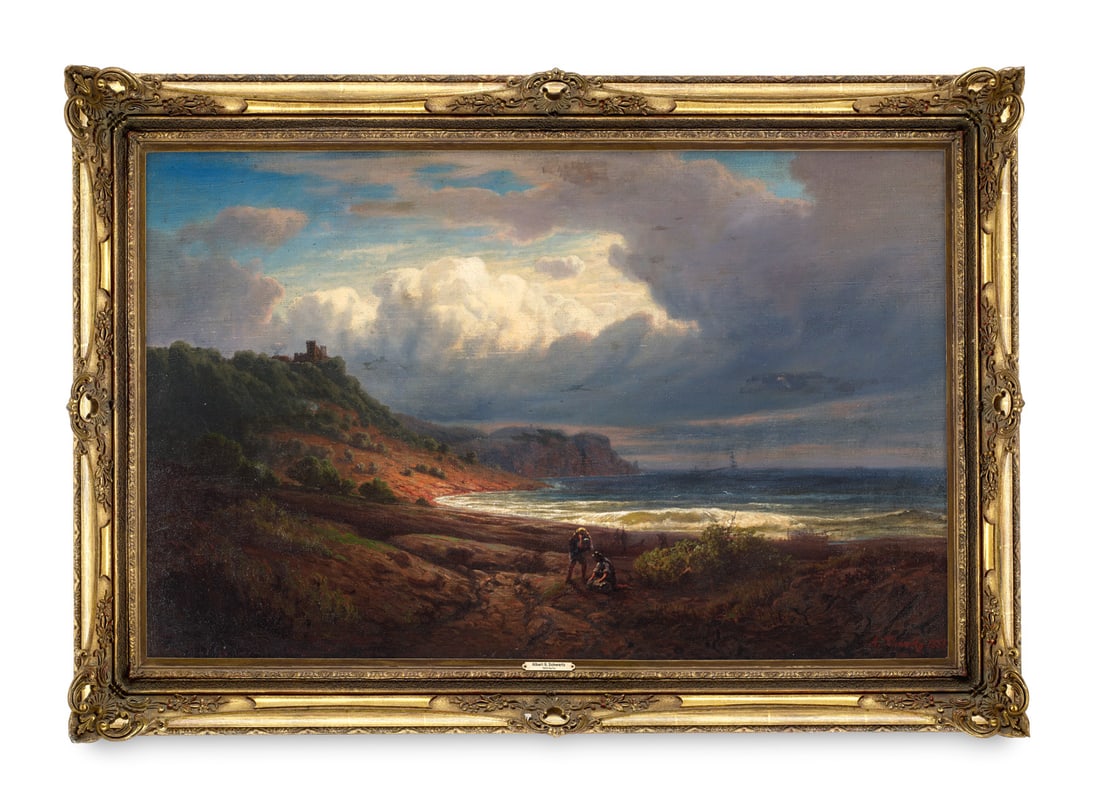 Schwartz, Albert Gustav Sturmhimmel über bewaldeter Küstenlandschaft. 1854. Öl auf (1 of 2)