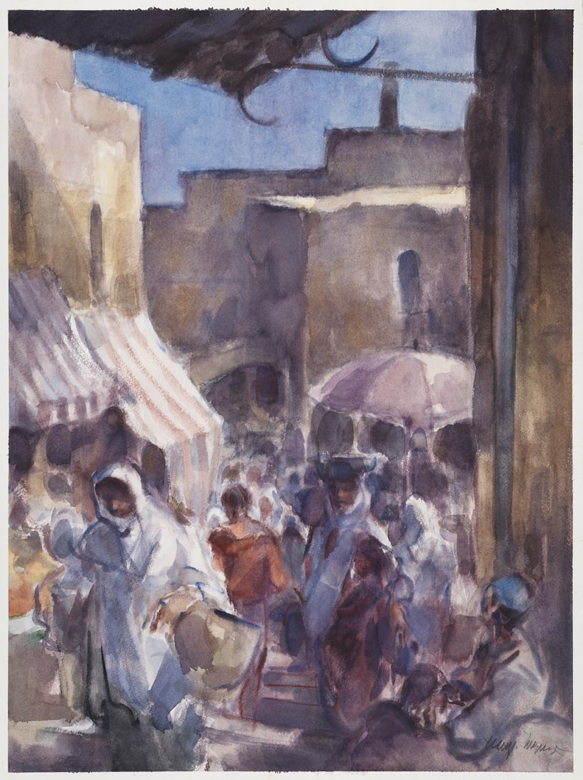 Wagner, Hansjörg Gasse in Jerusalem. 1995. Aquarell auf festem Aquarellpapier. 73 x 54,5 cm (76 (1 of 1)