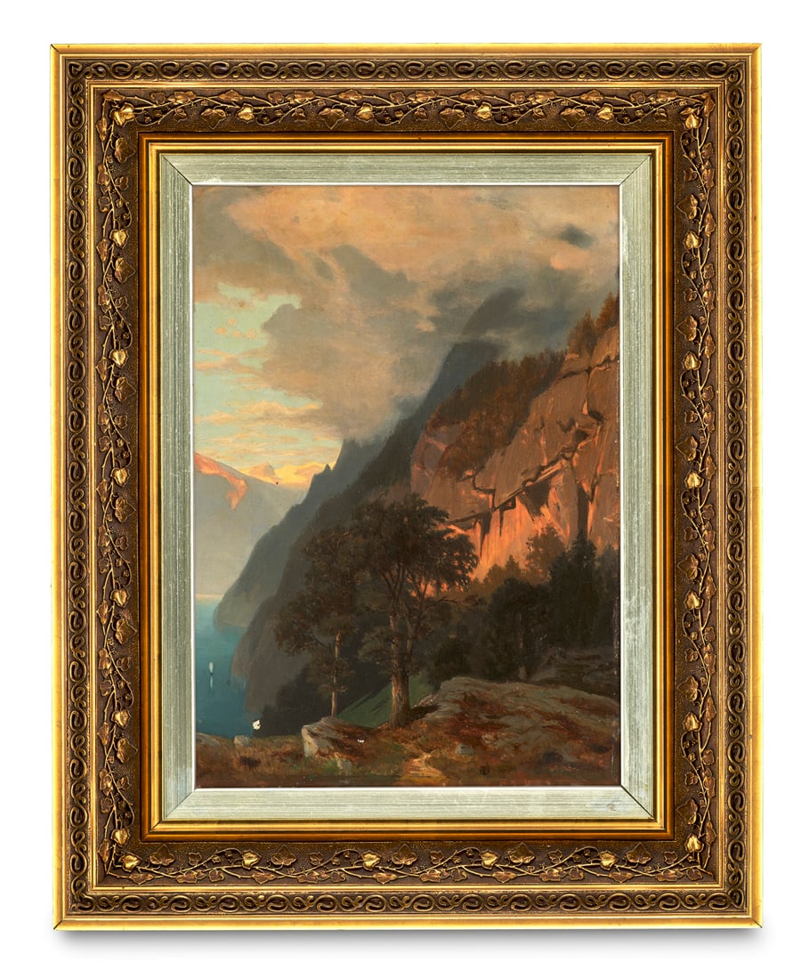 Lago di Garda (Ansicht des Gardasees). 1890er Jahre. Öl auf Leinwand. 40 x 29 cm. Im (1 of 2)