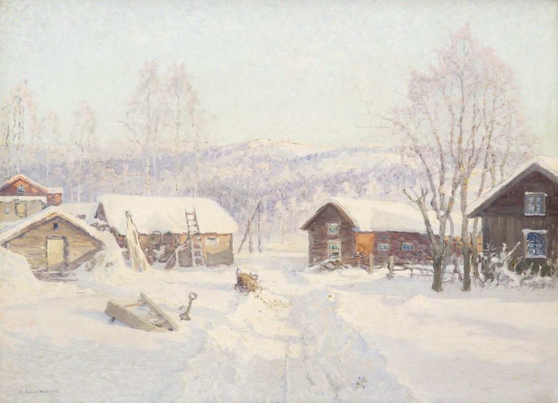 Schultzberg, Anshelm Aus einem Dorf in Tunaslätten (Dalarna). Um die 1910er Jahre. Öl auf (1 of 1)