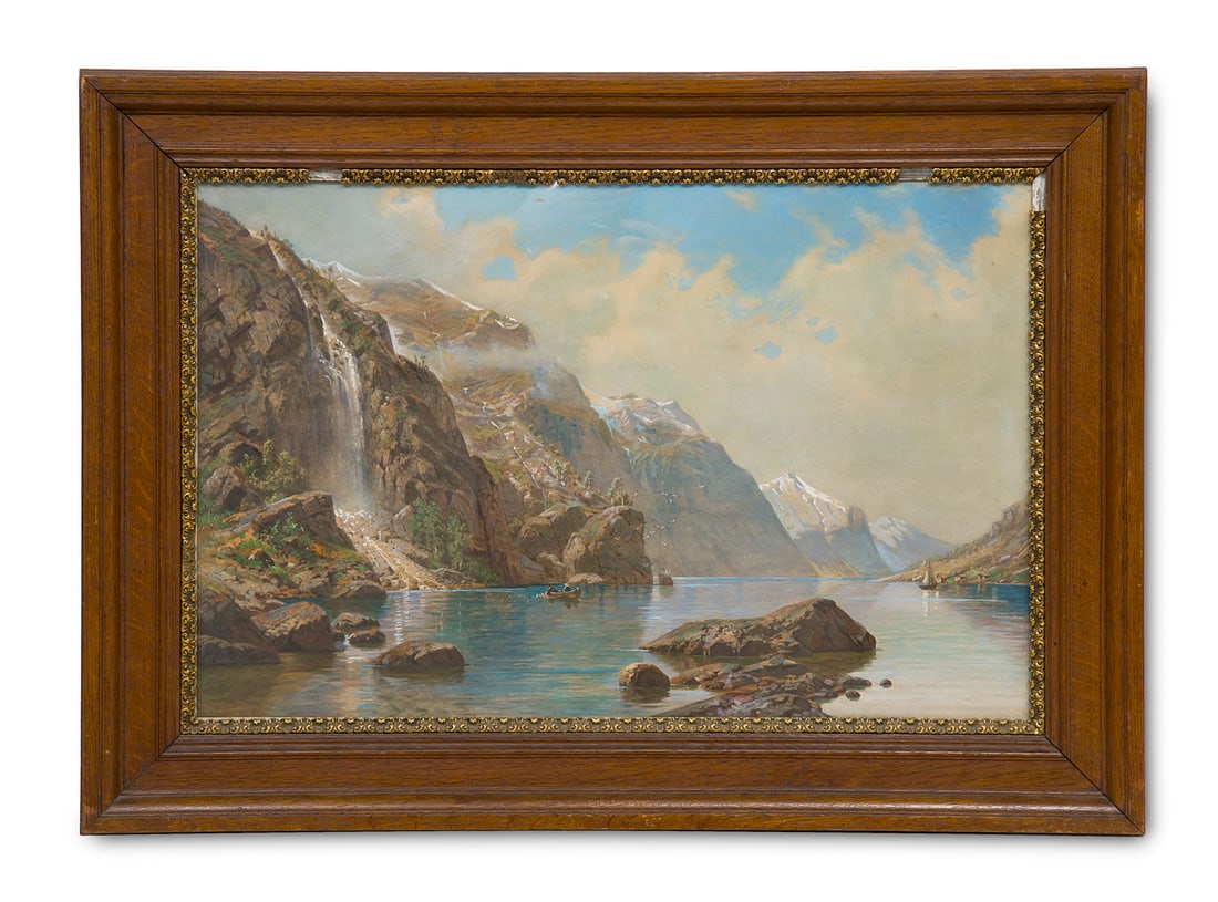 Paulussen, Richard Romsdalsfjord. Gouache über Heliogravure auf Velin. Ca. 42,5 x 66 cm. Um (1 of 1)