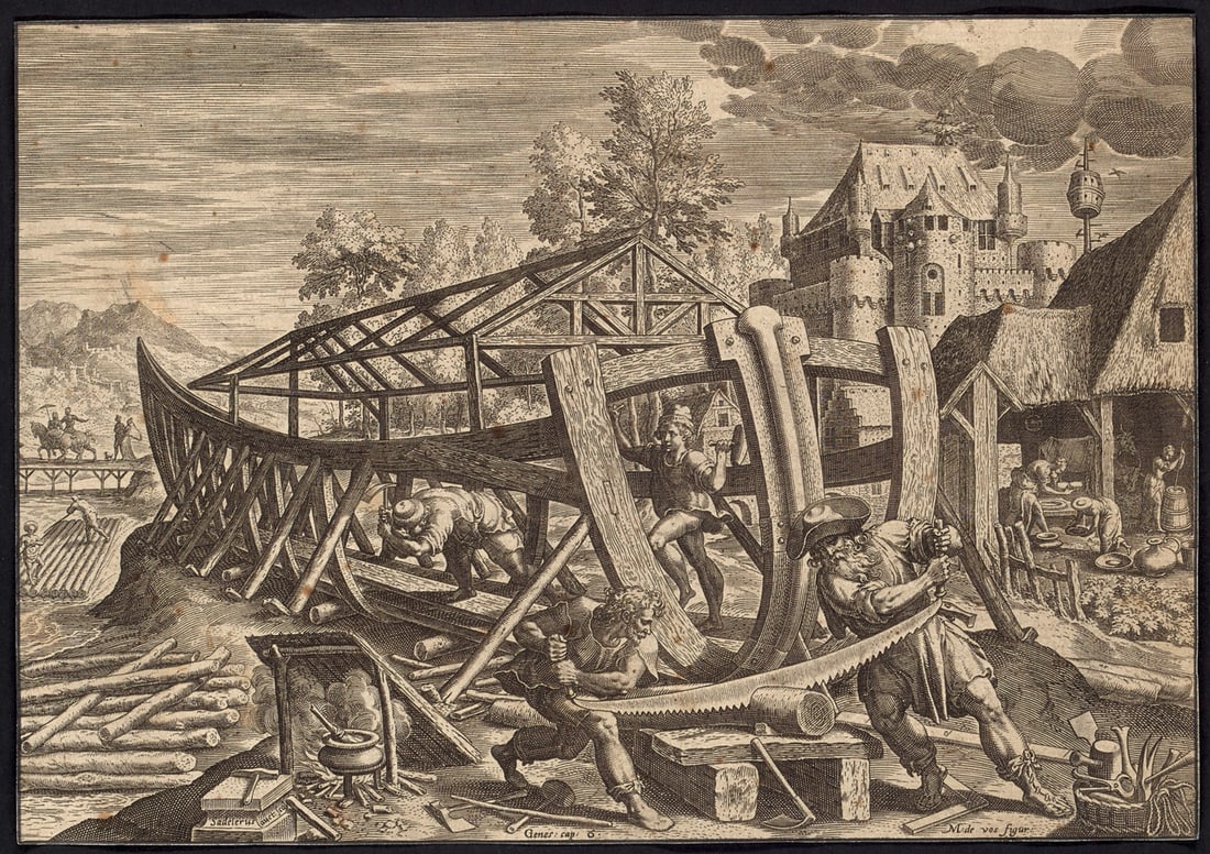 Sammlung von 12 Graphiken zur Schifffahrt und Hafenansichten. Europa und Mittelmeer. 17.-18. (1 of 3)