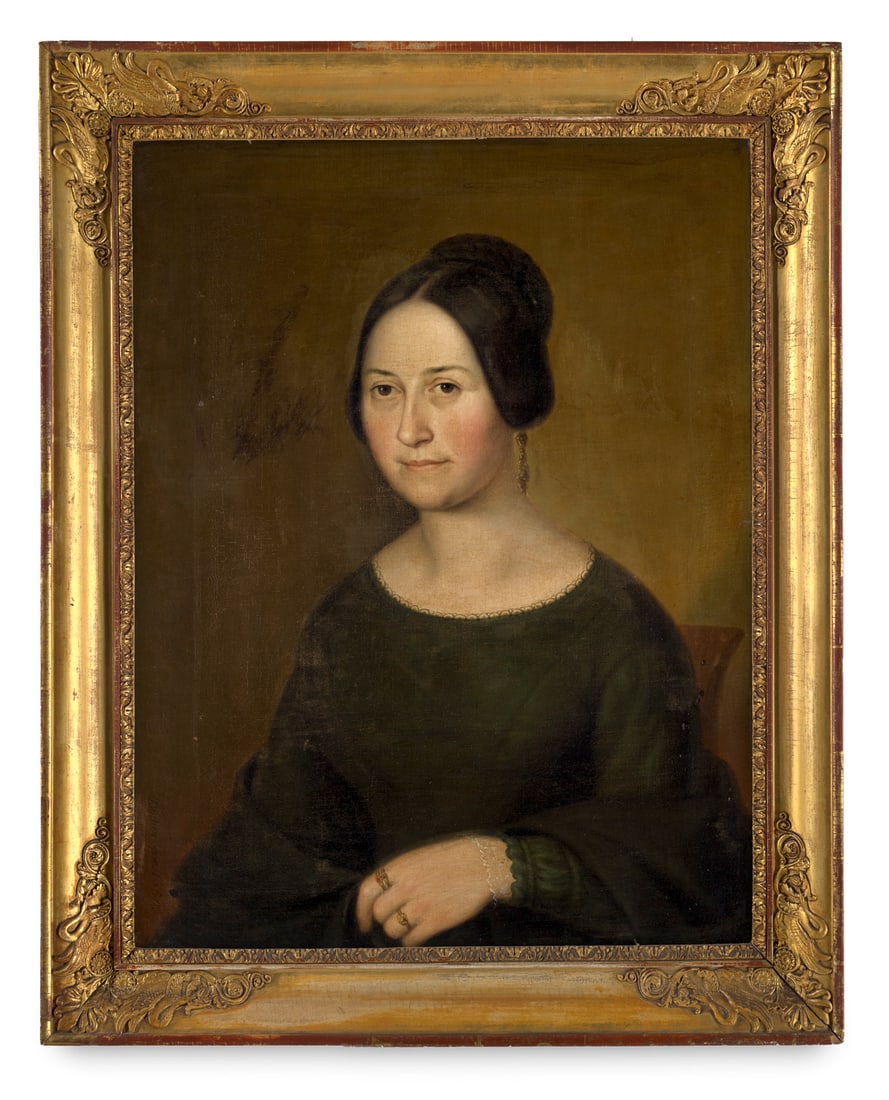 Bucher, Johann Bildnis einer jungen Frau. 1850. Öl auf Leinwand. 63 x 48 cm. Signiert und (1 of 2)