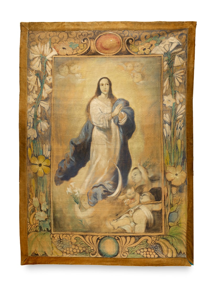 de la Serna, Ismaël Mondsichelmadonna. 1918. Öl auf Textil. 210 x 154 cm. Signiert und (1 of 1)