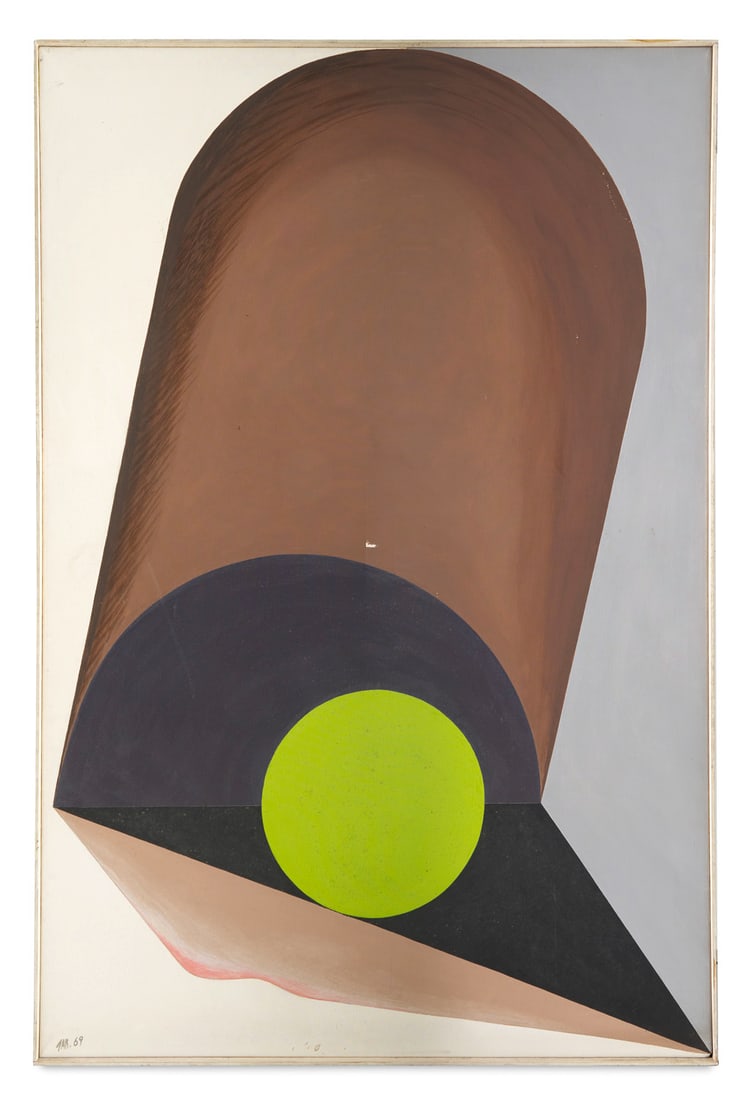 Fritz Jarchov o.T. (abstrakte Komposition). 1969. Öl über Graphitstift auf Leinwand. 150 x (1 of 1)