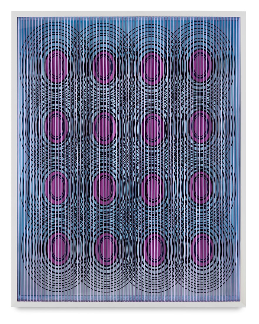 Max Coor Black spirals in slow motion. 2023. Acryl und Buchenholz auf Aluverbundmaterial. 97 x 77: Max CoorBlack spirals in slow motion. 2023. Acryl und Buchenholz auf Aluverbundmaterial. 97 x 77 cm. Verso mit Künstlerstempel. - Insgesamt sehr gut. Kinetische Komposition in leuchtenden Farben.