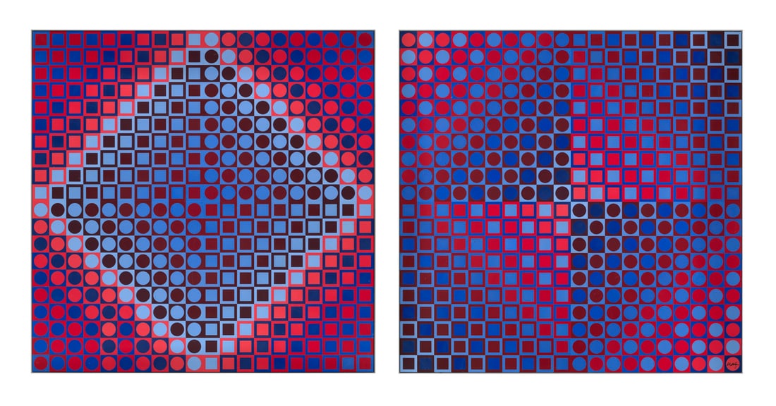 Victor Vasarely 2 Arbeiten Planetary Folklore Participations No. 2. 1971. Farbige Kunststoffelemente (1 of 3)