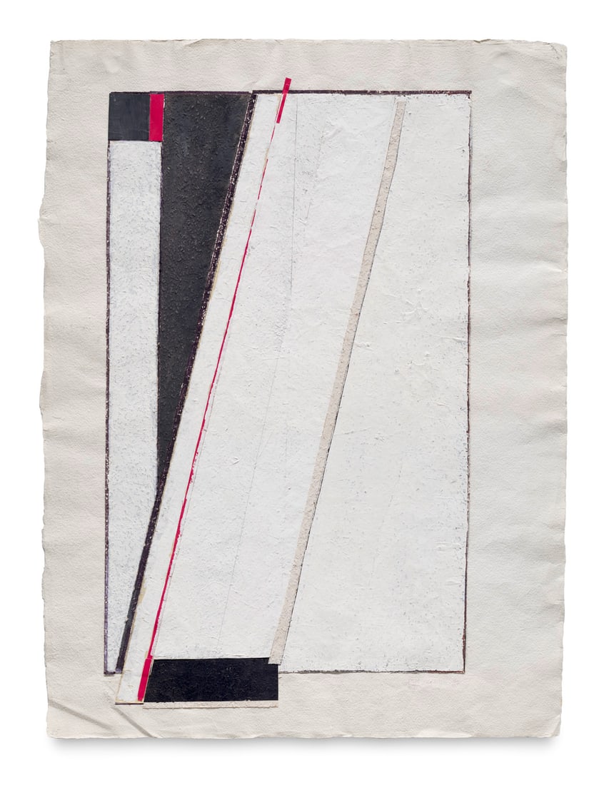 Heinrich Siepmann o.T. (Collage in Schwarz, Weiß, Rot). 1963. Collage u. a. mit Raufasertapete (1 of 1)