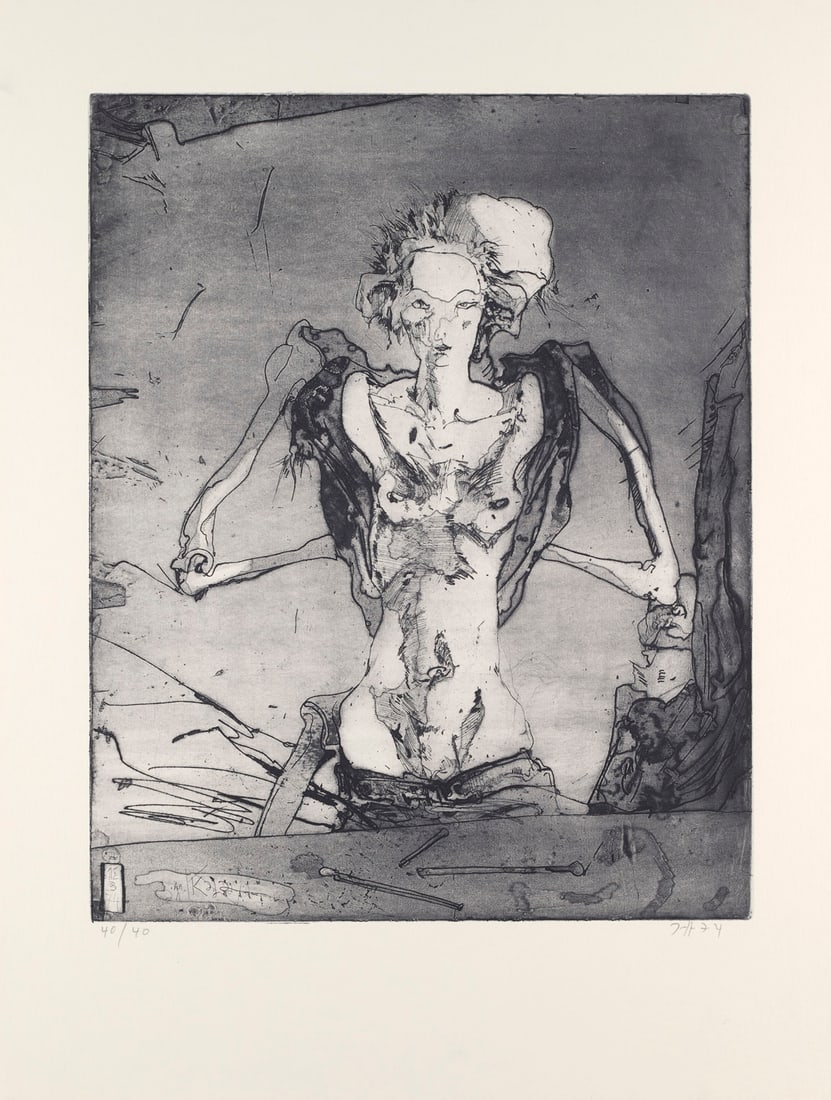 Horst Janssen Totentanz. Mappe mit 11 Original-Radierungen mit Aquatinta, lose unter Passsepartout. (1 of 1)
