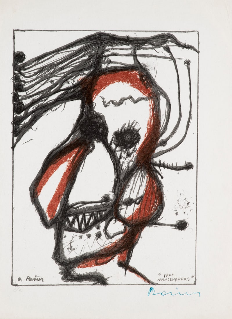 Arnulf Rainer Prof. Handendoeks. Um 1967. Farboffsetlithographie, unter Verwendung einer Zeichnung (1 of 1)