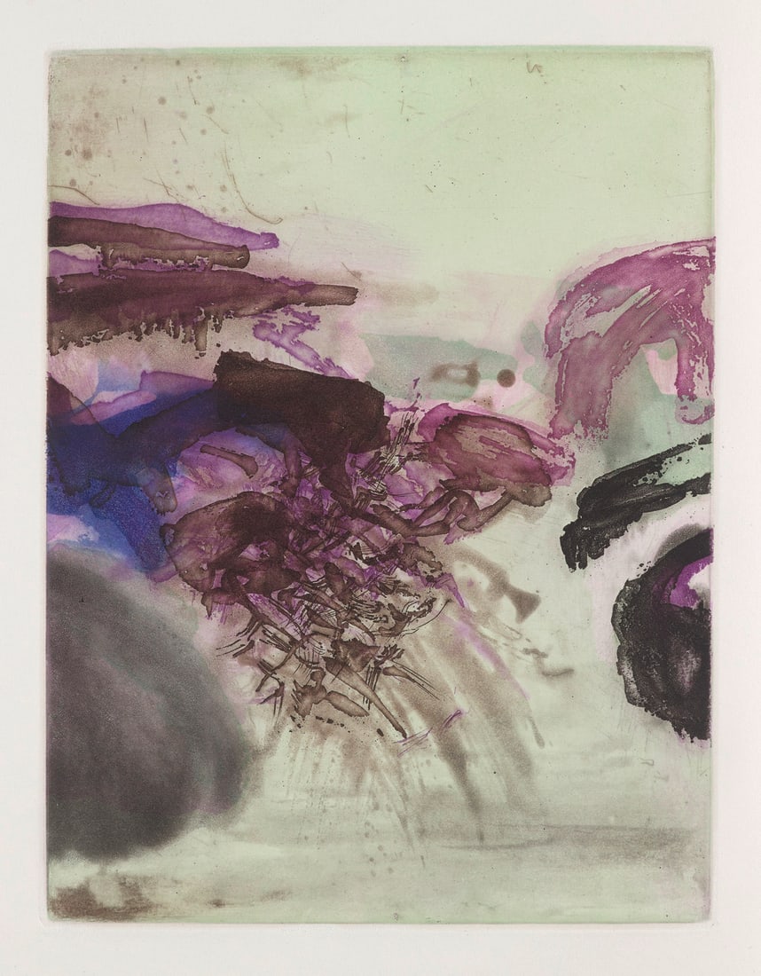 Zao Wou-Ki Randonées IV. Aquatinta-Radierung auf Velin de Rives. 23,6 x 18 cm (32,5 x 25 cm). (1 of 1)