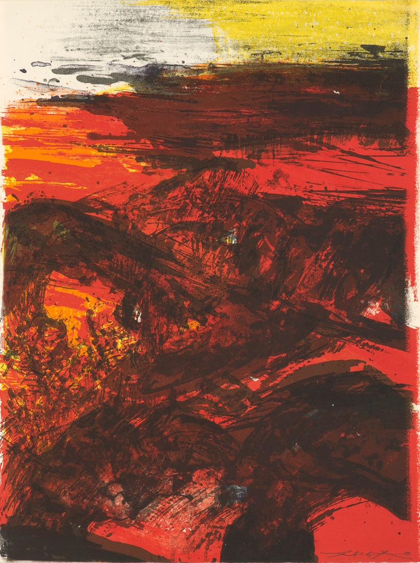 Zao Wou-Ki Elégie pour Jean-Mari. 1975. Farblithographie auf Arches. 43 x 32,5 cm. Signiert in (1 of 1)
