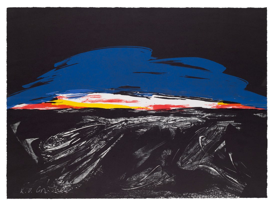 Karl Otto Götz Don Quijote und das Goldene Zeitalter. 1995. Lithographie auf Velin. 71 x 52 cm. (1 of 1)