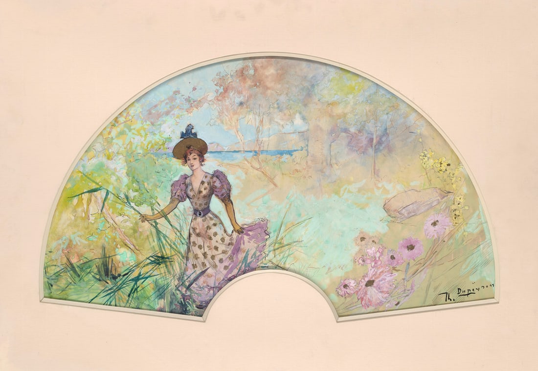 Théobald Dupeyron (Promenade au bord de mer). Um ca. 1895-1898. Aquarell und Gouache. 30,5 x 45 (1 of 1)