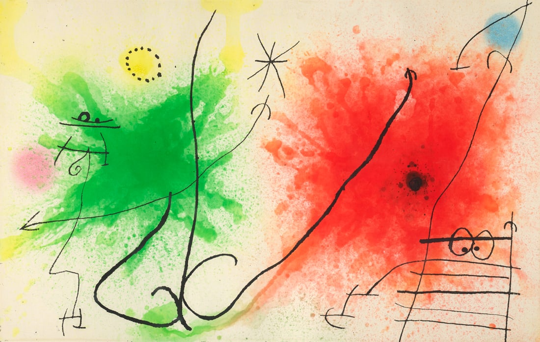 Joan Miró Partie de Campagne V. 1967. Aquatinta und Radierung in Farben auf Velin. 58,5 x 92,5 (1 of 2)