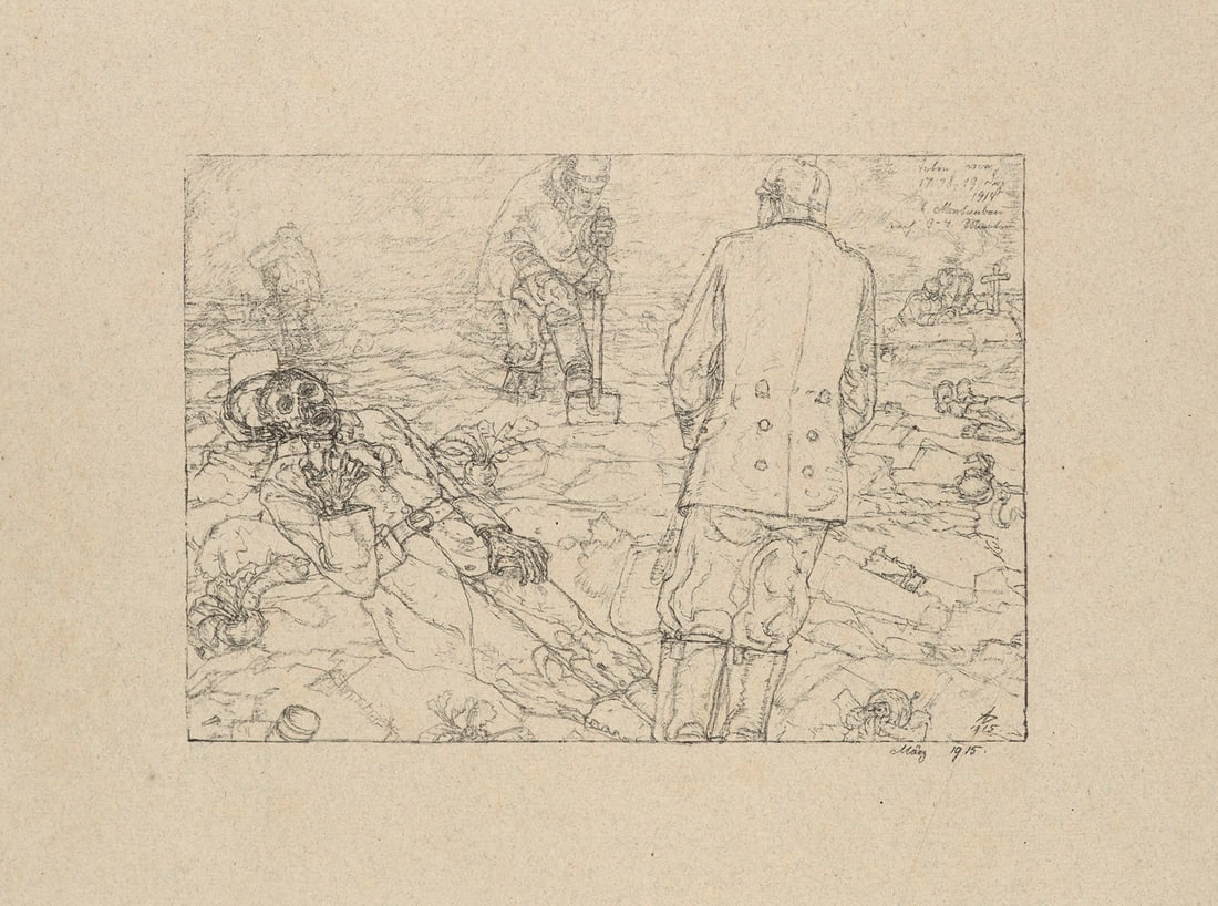 Andreas Gering 30 Arbeiten. Blätter aus dem Feldskizzenbuch. 1914-16. Je Lithographie auf GF (1 of 1)