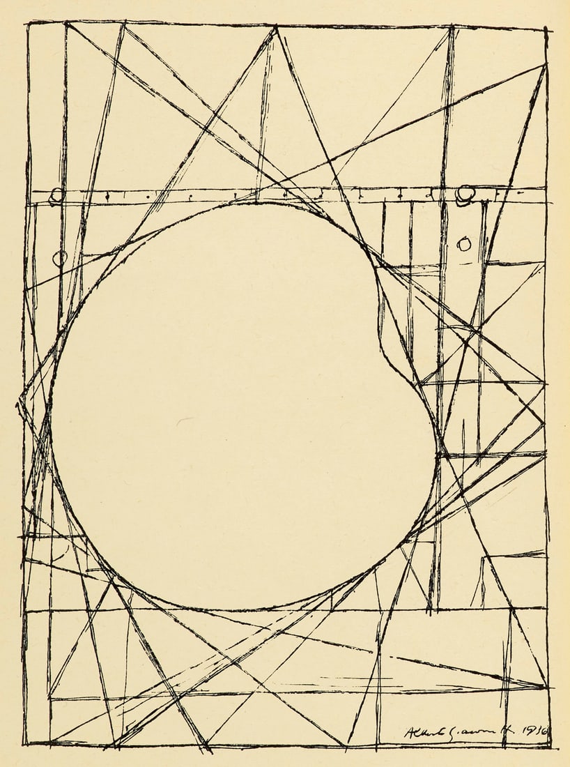 Alberto Giacometti Lithographie nach einer Original-Zeichnung. In: Tristan Tzara. Ramures. 1936.: Alberto GiacomettiLithographie nach einer Original-Zeichnung. In: Tristan Tzara. Ramures. 1936. Lithographie auf festem, geglättetem Vélin. 24,8 x 19 cm. - Prächtiger Druck in schwarzem