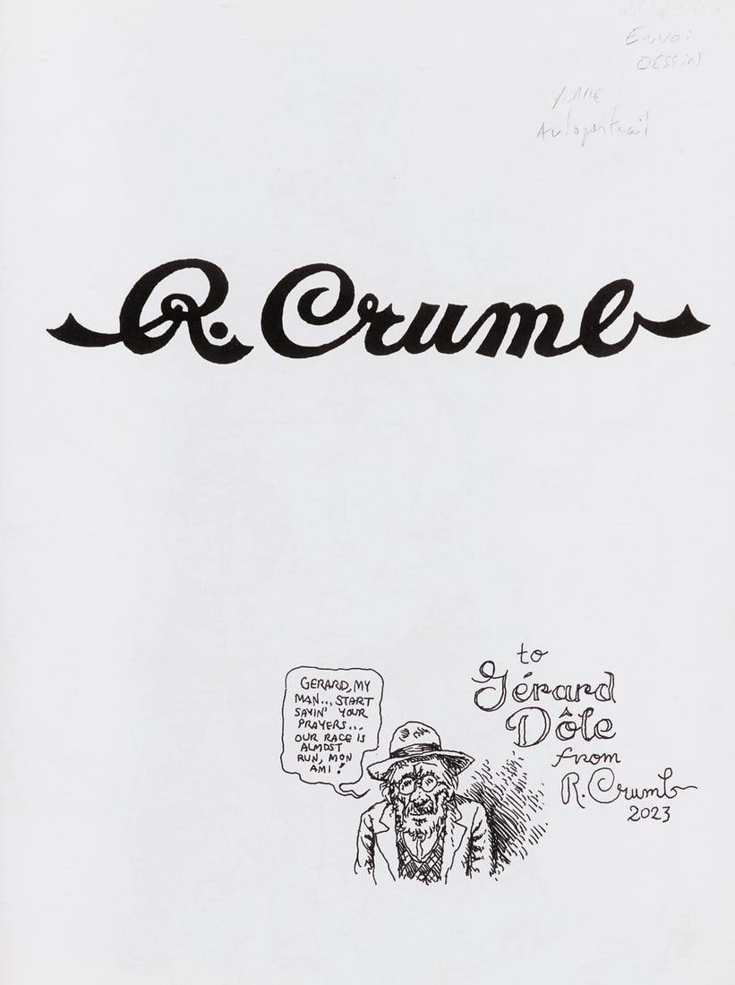 Robert Crumb (Autoportrait. Für Gérard Dole.) Originalzeichnung. Faserstift in Schwarz auf (1 of 1)