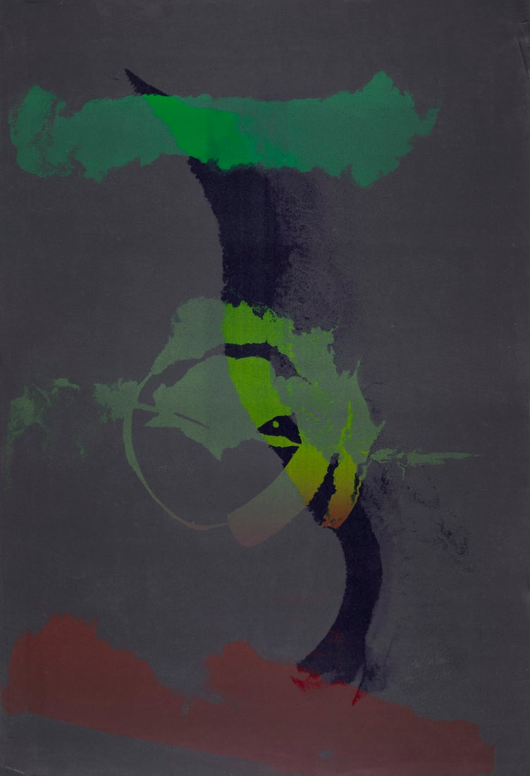 Paul Jenkins Hokusai in Hell. 1992. Lithographie. 112 x 76 cm. Signiert und nummeriert. Prachtvoller: Paul JenkinsHokusai in Hell. 1992. Lithographie. 112 x 76 cm. Signiert und nummeriert. Prachtvoller Druck in zarter Tonalität der formatfüllenden Darstellung.Sehr seltene und ungewöhnli