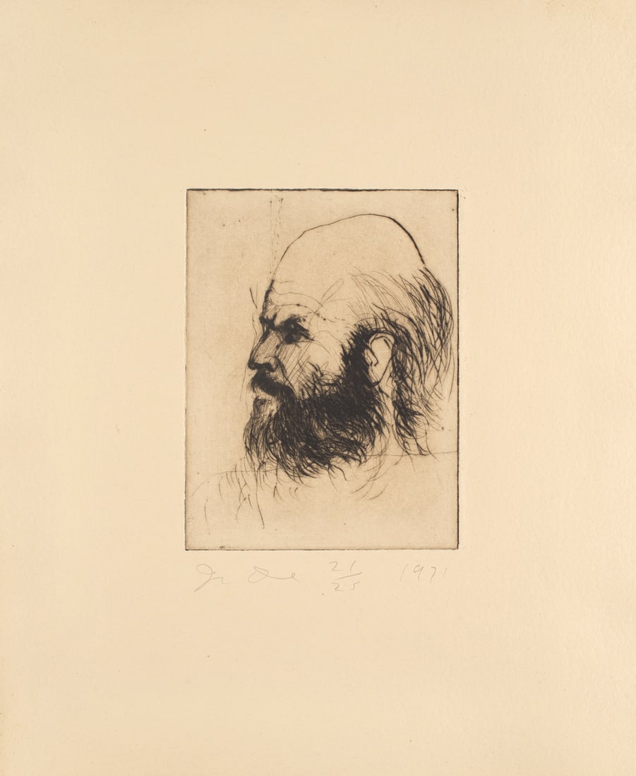 Jim Dine 6 Arbeiten aus: Self Portraits. 1971. Je Kaltnadelradierung auf cremefarbenem, krä (1 of 2)