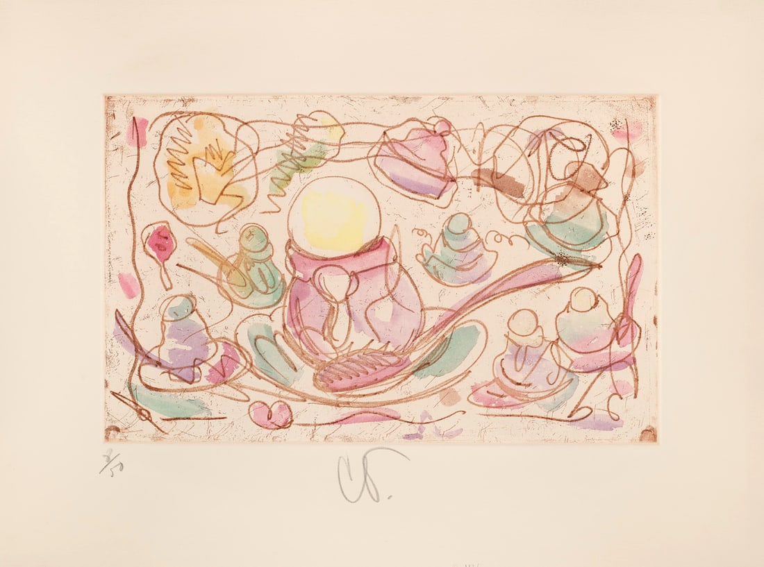 Claes Oldenburg Ice Cream Desserts A. 1976. Farbaquatintaradierung und Vernis mou auf cremefarbenem (1 of 1)