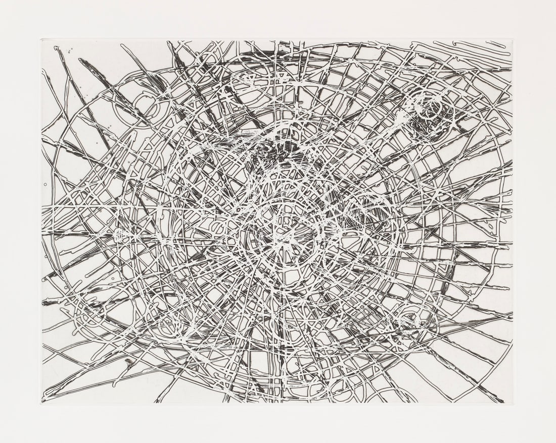 Terry Winters Unitled louvre. 2001. Kaltnadelradierung auf Somerset Velin (mit WZ). 34,8 x 44,7 cm: Amerikanische ModerneTerry WintersUnitled louvre. 2001. Kaltnadelradierung auf Somerset Velin (mit WZ). 34,8 x 44,7 cm (53,4 x 60 cm). - In sehr gutem Zustand. Prachtvoller, gratiger Druck mit krä