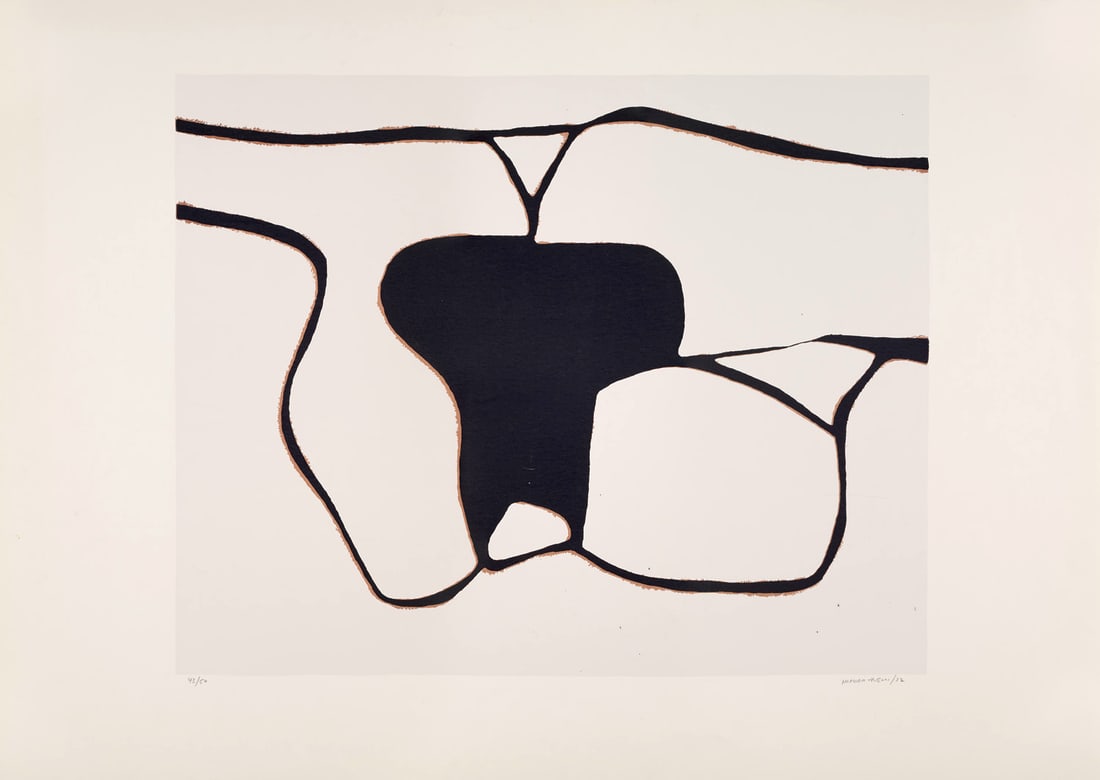 Conrad Marca-Relli o.T. (Abstrakte Komposition). 1972. Farbserigraphie auf Velin. 51,4 x 64,5 cm: Amerikanische Moderne - Abstrakter ExpressionismusConrad Marca-Rellio.T. (Abstrakte Komposition). 1972. Farbserigraphie auf Velin. 51,4 x 64,5 cm (68,5 x 95,5 cm). Signiert, datiert und nummeriert. - 