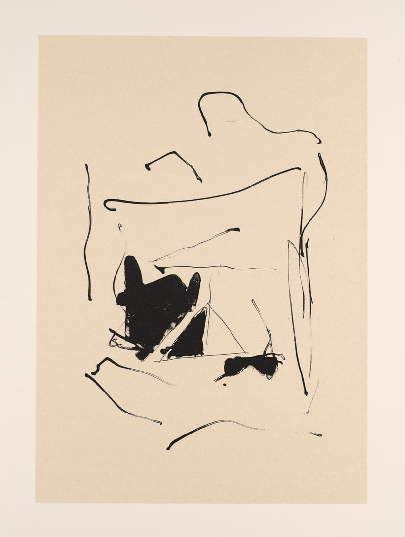 Robert Motherwell Untitled, aus: Octavio Paz. Tres poemas. Three poems. Litografias por, Lithographs: Amerikanische Moderne - Abstrakter ExpressionismusRobert MotherwellUntitled, aus: Octavio Paz. Tres poemas. Three poems. Litografias por, Lithographs by Robert Motherwell. 1988. Lithographie auf creme