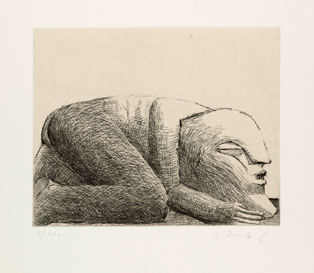 Horst Antes Kriechende Figur. 1968. Radierung auf aufgewalztem China auf Velin. 20 x 24,7 cm (53,5 x (1 of 1)