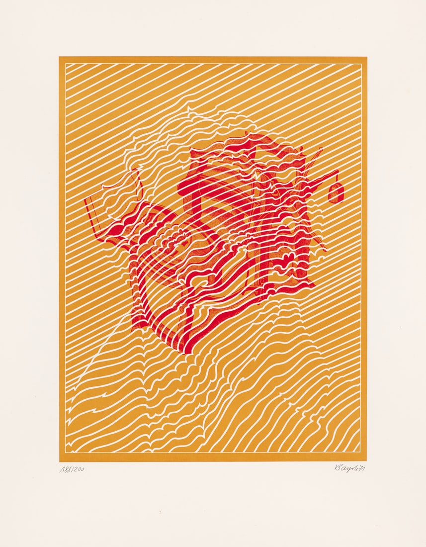 Thomas Bayrle Porträt Senefelder. 1971. Farblithographie auf Velin. 35,4 x 26,8 cm (56 x 46,7 (1 of 1)