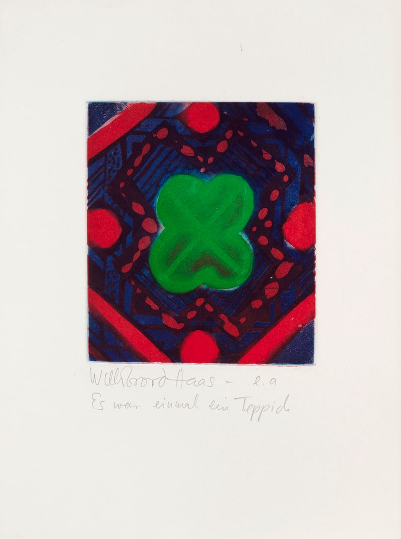 Willibrord Haas 6 Arbeiten. Blaubeermund, Es war einmal ein Teppich, Signal, Riß im Universum, (1 of 2)