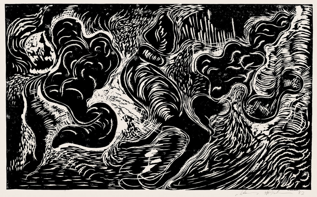 Antonius Höckelmann o.T. 1982. Linolschnitt auf Velin. 58,2 x 95,5 cm (63,3 x 100 cm). Signiert (1 of 1)