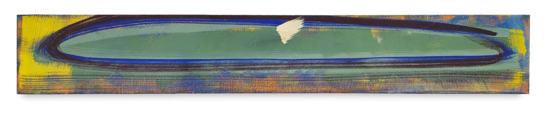 Detlef aus dem Kahmen Komposition in Grün, Blau und Gelb. 1987-88. Acryl auf Leinwand. 23 x 150 (1 of 1)