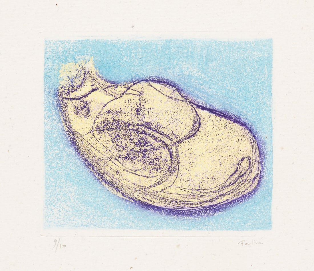 Jean Léon Fautrier Bergeronnette. 1942. Farbaquatinta und -radierung auf kräftigem: Französische ModerneJean Léon FautrierBergeronnette. 1942. Farbaquatinta und -radierung auf kräftigem Auvergene Velin. 11,4 x 13,5 cm (26,7 x 38 cm). Signiert und nummeriert. Punktuell 