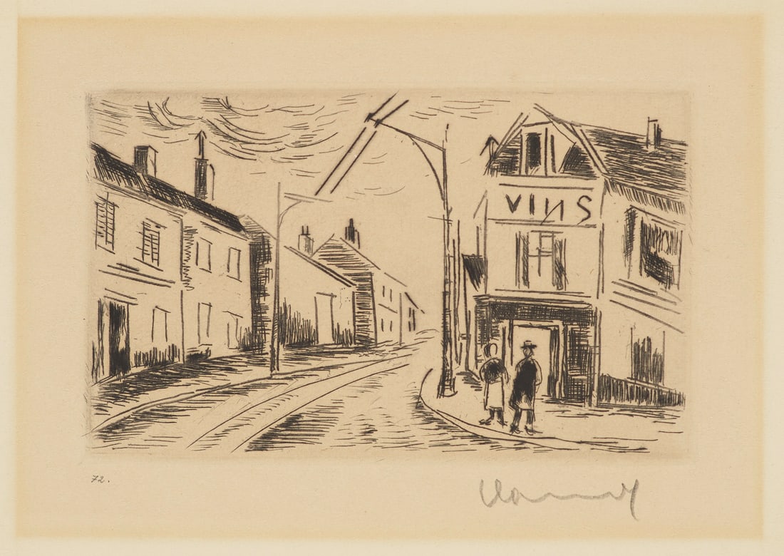 Maurice de Vlaminck L'Épicerie. 1927. Kaltnadelradierung auf Maschinenbütten. 10 x 16,6 cm (1 of 1)