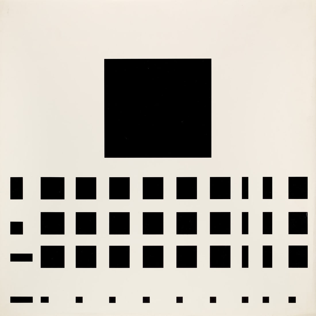 Aurélie Nemours Translation (noir et blanc). 1968-73. Serigraphie in Schwarz und Weiß auf: Geometrische AbstraktionAurélie NemoursTranslation (noir et blanc). 1968-73. Serigraphie in Schwarz und Weiß auf leichtem Velin. 45,8 x 55,8 cm (59,8 x 59,8 cm). Verso signiert und datiert. 
