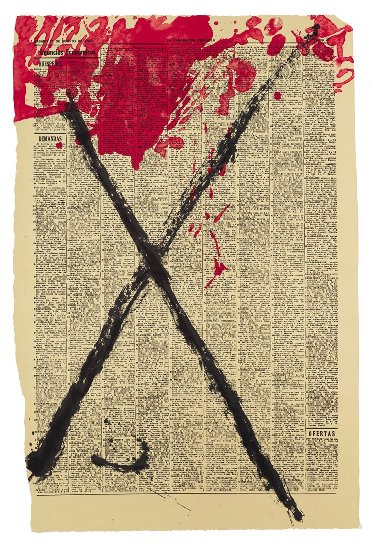Tapies, Antoni nac 2 Arbeiten. Derrier le miroir. 1968/69. Farblithographien auf Velin. Je 38 x 56 (1 of 2)