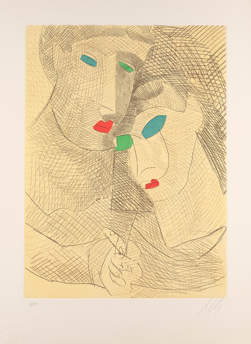Sandro Chia Improvvisazione su Leonardo. 1991. Farbaquatinta-Radierung auf Fabriano (mit dem (1 of 1)