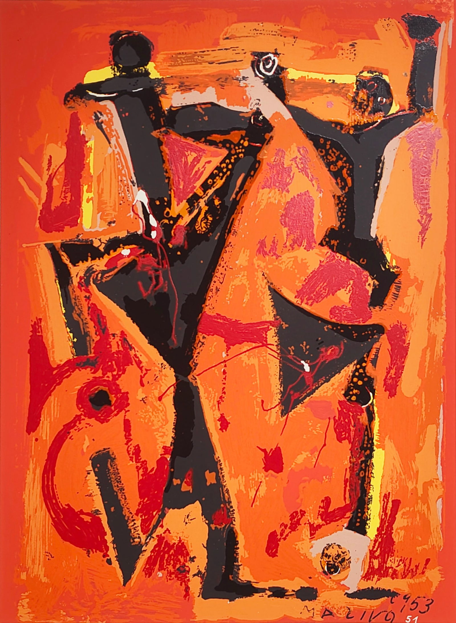 nach Marino Marini figure colorate. 1953/68. Farbserigraphie auf Velin. 38 × 28 cm (51 × (1 of 1)