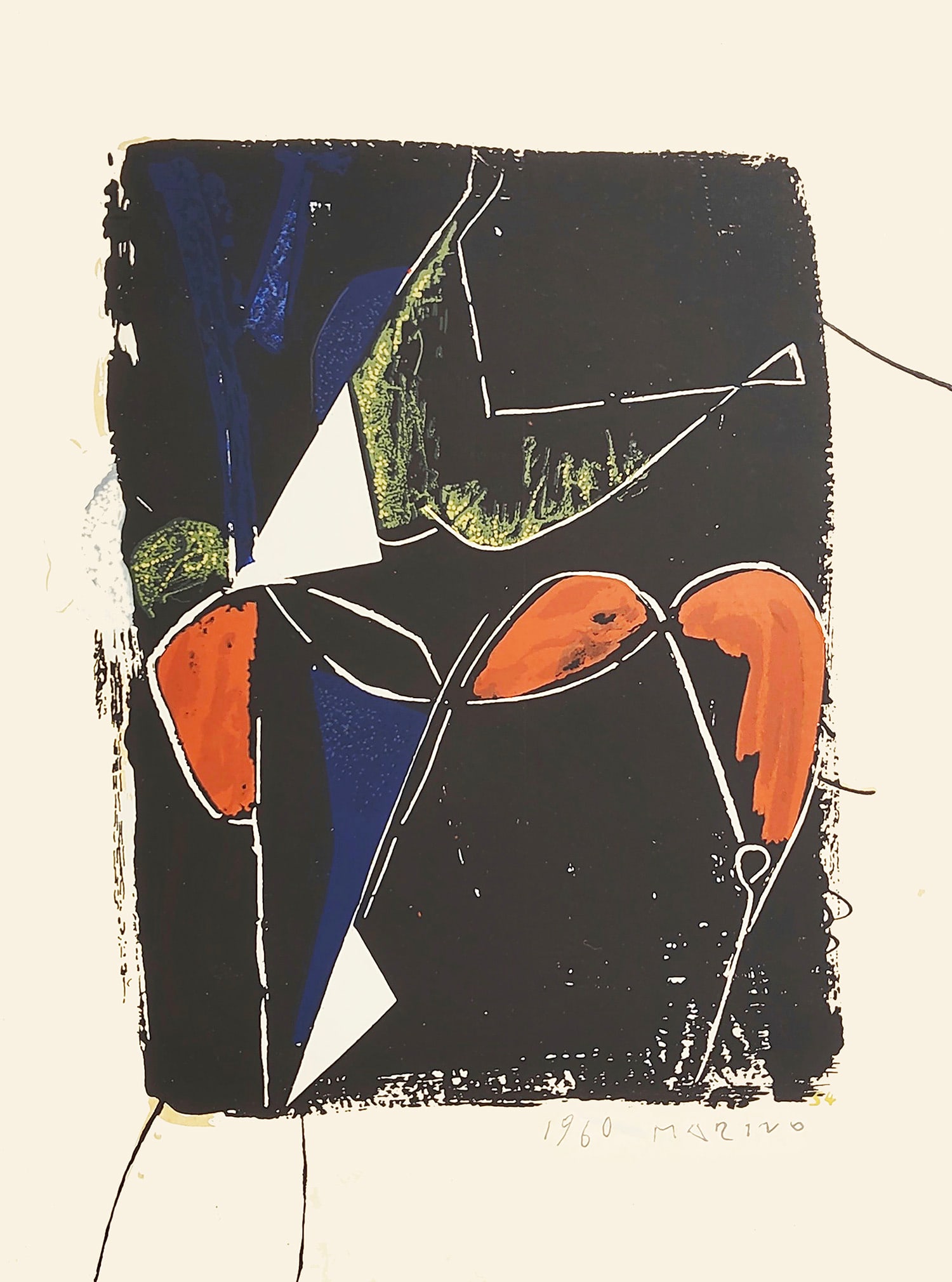 nach Marino Marini improvvisazione di teatro. 1960/68. Farbserigraphie auf Velin. 38 × 28 cm: Italienische Modernenach Marino Mariniimprovvisazione di teatro. 1960/68. Farbserigraphie auf Velin. 38 × 28 cm (51 × 43 cm). In der Platte signiert, datiert und nummeriert. - Insgesamt sehr