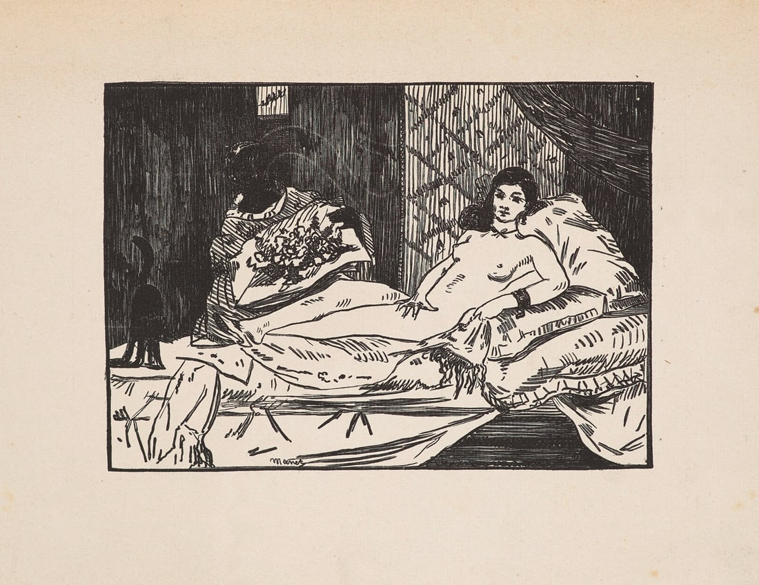 nach Edouard Manet 2 Arbeiten. Olympia / La Parisienne. Um 1900. Je Holzschnitt auf Bütten. (1 of 1)