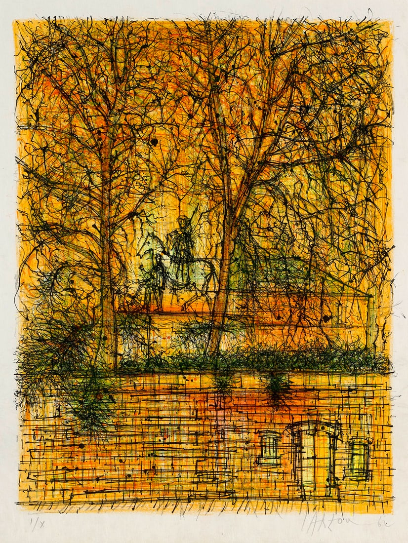 Jean Marie Carzou (I. Les Tuileries. II. La Maison dans les arbres. III. Homme à cheval). 1962. (1 of 1)