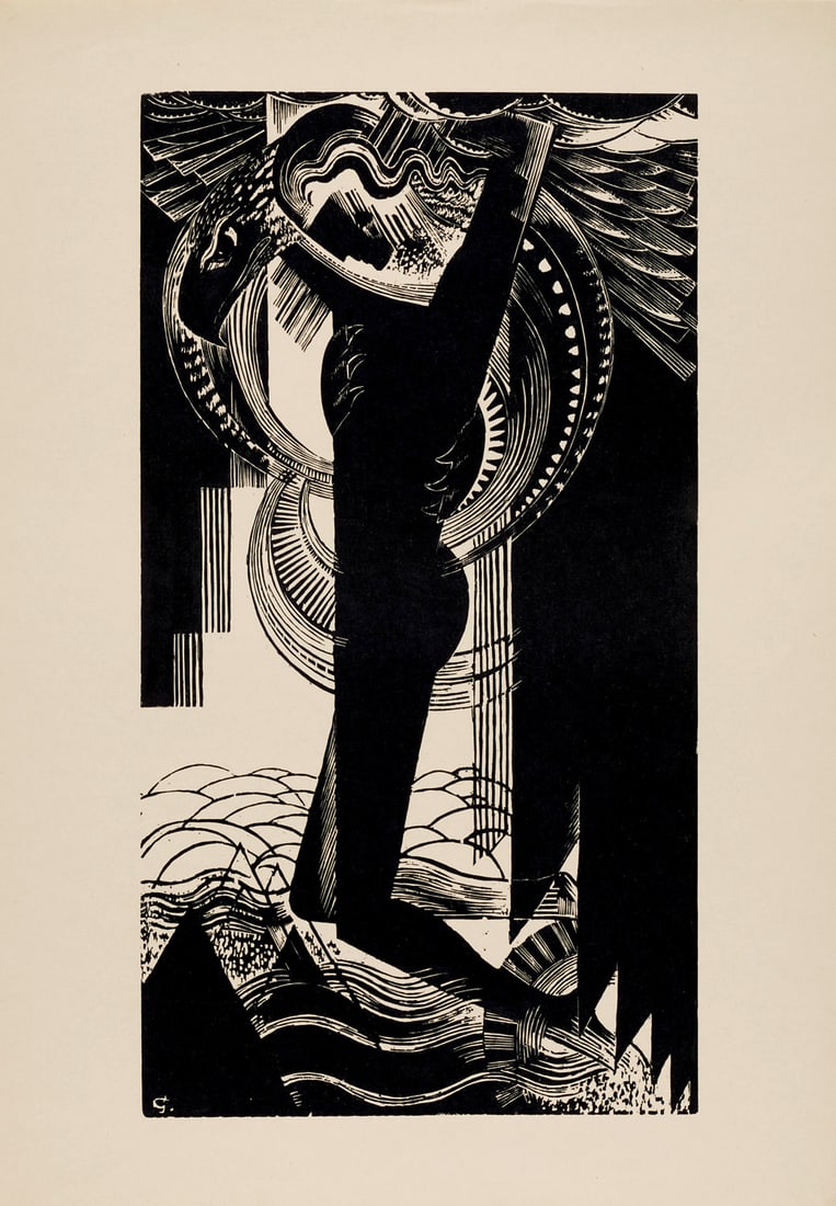 Gottfried Graf Ganymed II. 1919/20. Holzschnitt auf Japan. 60 x 32,5 cm (71 x 50,4 cm). Im Stock (1 of 1)