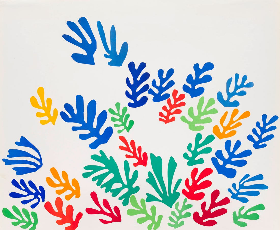 nach Henri Matisse La Gerbe - Retrospective Exhibition 1966. Plakat. Farblithographie auf Velin. 49: Klassische Modernenach Henri MatisseLa Gerbe - Retrospective Exhibition 1966. Plakat. Farblithographie auf Velin. 49 x 63 cm (63 x 64 cm). Verso im oberen Rand in Punkten auf Unterlage und unter Passe