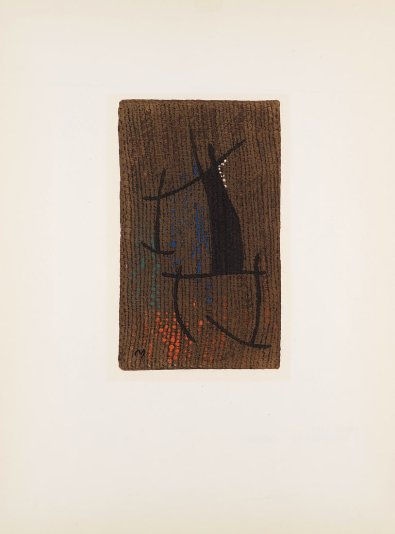 Joan Miró Femme I/VI. 1960. Offsetlithographie auf Velin. 27 x 16 cm (55 x 44 cm). Im Stein: Klassische Moderne - Avantgardistische AbstraktionJoan MiróFemme I/VI. 1960. Offsetlithographie auf Velin. 27 x 16 cm (55 x 44 cm). Im Stein monogrammiert, verso mit typographischen Werkangaben. 