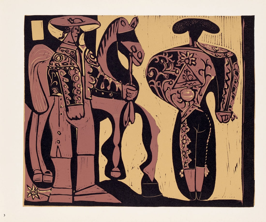 Pablo Picasso 2 Arbeiten. Picador et Torero / Farol. 1962. Je Linolschnitt auf festem Velin. (1 of 1)