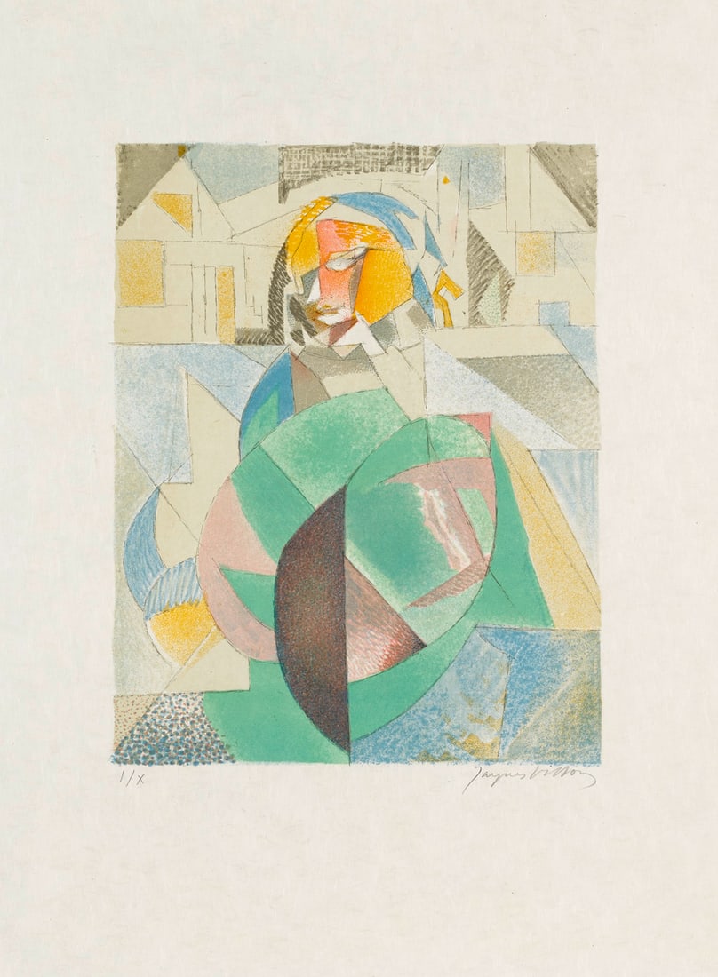 (d.i. Gaston Duchamp), Jacques Jacques Villo (I. Portrait d'une Femme. II. Le Manége. III.: Klassische Moderne - Kubismus(d.i. Gaston Duchamp), Jacques Jacques Villo(I. Portrait d'une Femme. II. Le Manége. III. Marchands Quatres Saisons). 1962. Signiert und nummeriert. Je Lithographie i