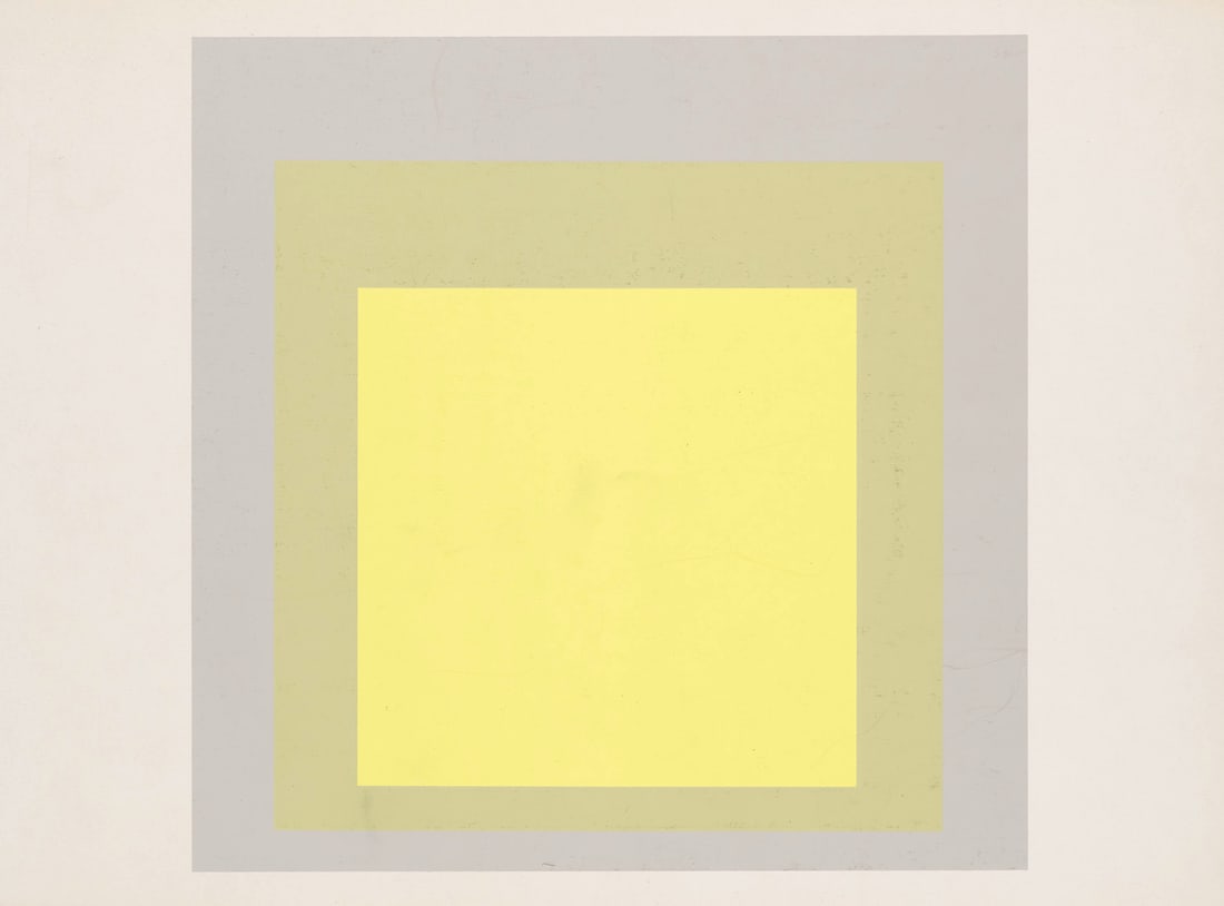 Josef Albers o.T. 1970. Farbserigraphie auf leichtem Velinkarton (als Doppelblatt). 20 x 20 cm (22 x (1 of 1)