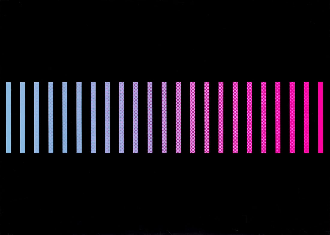 Kuno Gonschior o.T. (Verlauf von Blau zu Rosa). 1975. Farbserigraphie auf Velin. 50 x 70 cm. Verso (1 of 1)